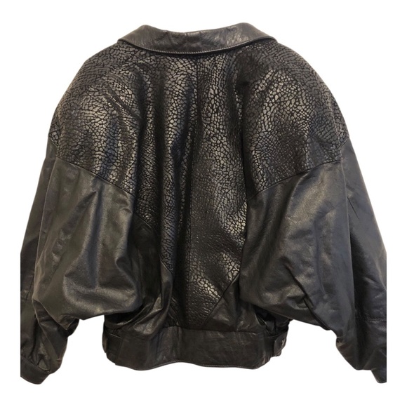 Vintage 1980’s Black Textured Leather Jacket By Comint  Argentina Women’s Small - Picture 3 of 8